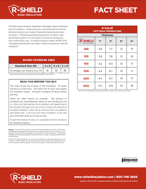 RSI 40 R-Shield Insulation - Fact Sheet 083122 COVER
